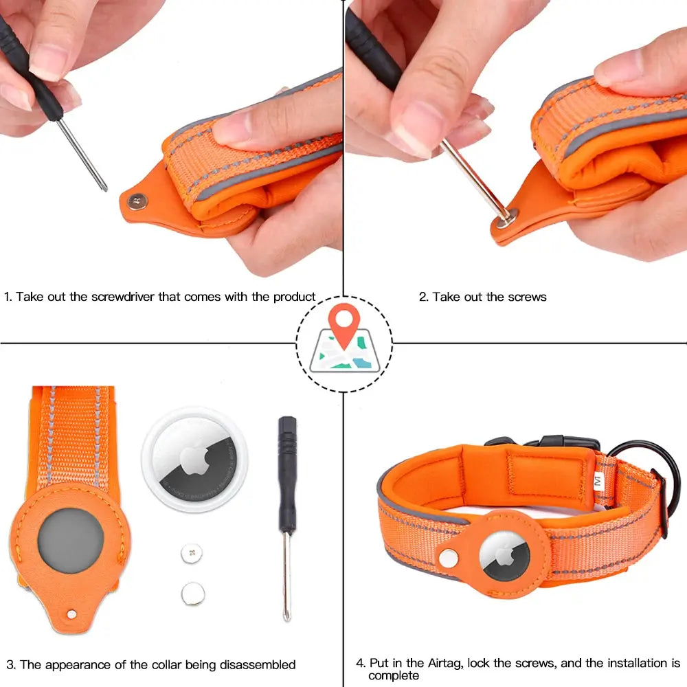 Air tag Case Leather Dog/Cat Collar for Apple Air tags Location My Store