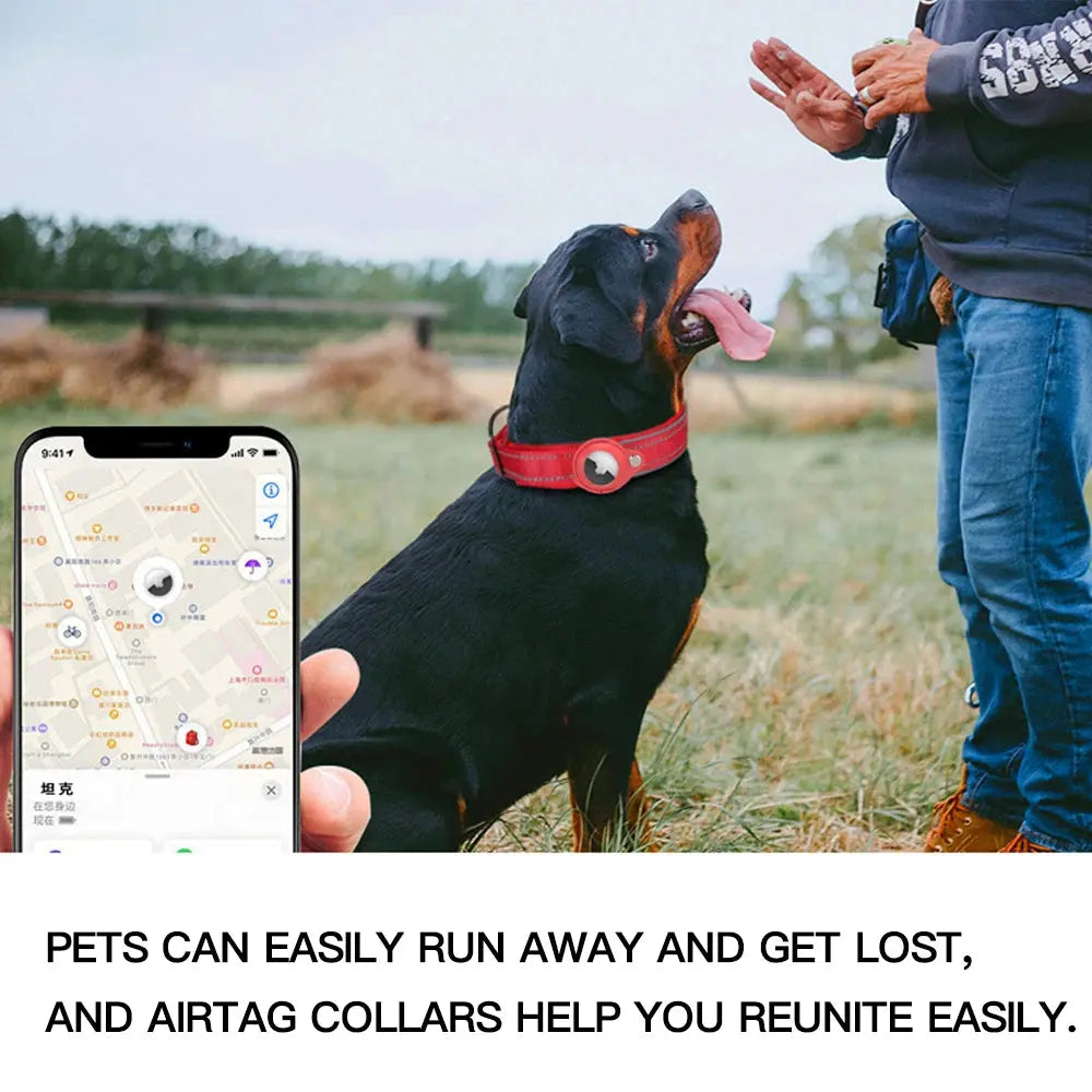 Air tag Case Leather Dog/Cat Collar for Apple Air tags Location My Store