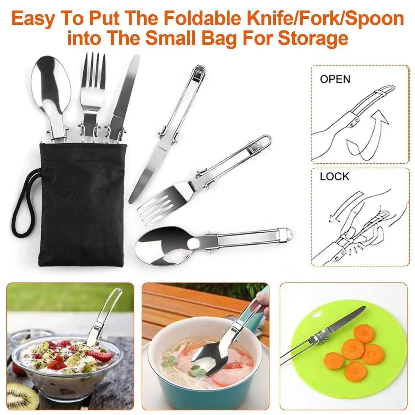 16Pcs Camping Cooking Ware Set Camping Stove Cookware Kit Aluminum Pot Pan Kettle Set with Bowls Knife Fork Spoon Carabiner Spatula Cutting Board for Hiking Picnic Outdoor Doba