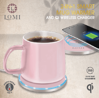 2-In-1 Smart Mug Warmer and QI Wireless Charger - Gee-Commerce, LLC