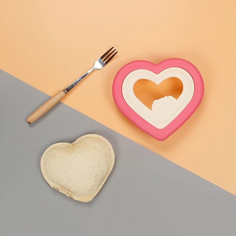 1pc Heart Sandwich Cutter And Sealer, Decruster Bread Sandwich Maker Cutters Make, DIY Pocket Sandwiches Mold Square Shape, Decruster Sandwich Maker For Kids, Family Kitchen Tools - Gee-Commerce, LLC