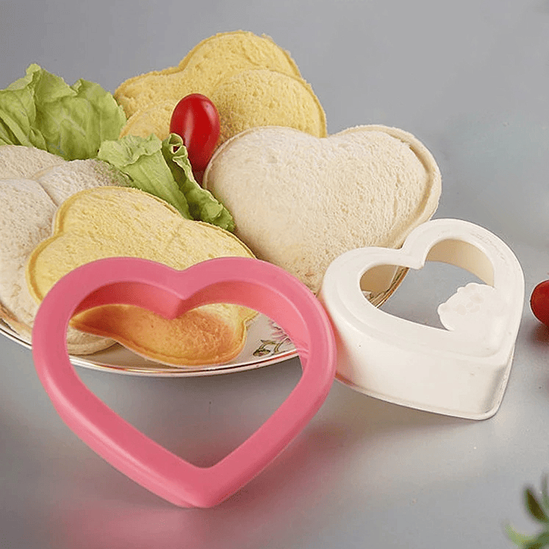 1pc Heart Sandwich Cutter And Sealer, Decruster Bread Sandwich Maker Cutters Make, DIY Pocket Sandwiches Mold Square Shape, Decruster Sandwich Maker For Kids, Family Kitchen Tools - Gee-Commerce, LLC