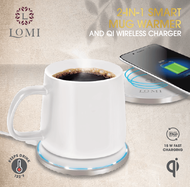 2-In-1 Smart Mug Warmer and QI Wireless Charger - Gee-Commerce, LLC