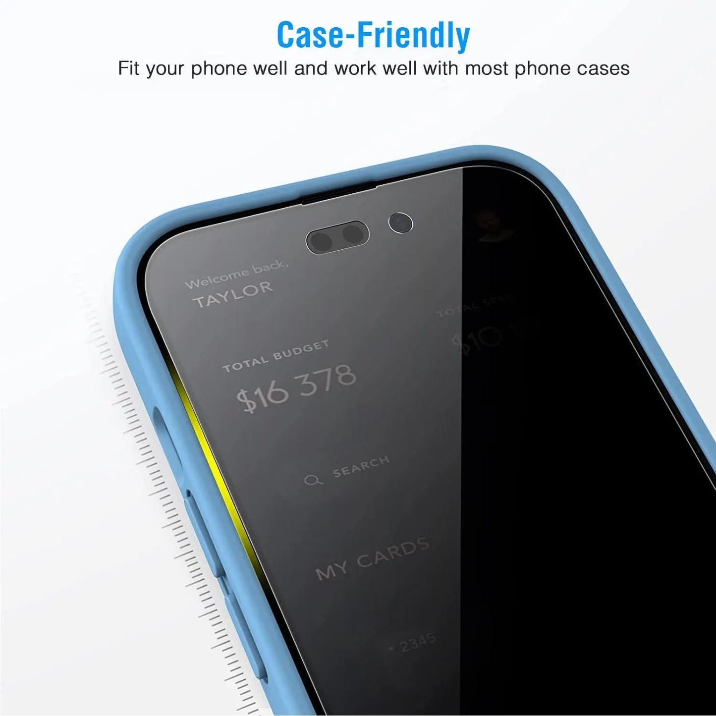 2Pcs Privacy Screen Protectors Tempered Glass Screen Film Full Coverage Screen Protector Eggracks by Global Phoenix