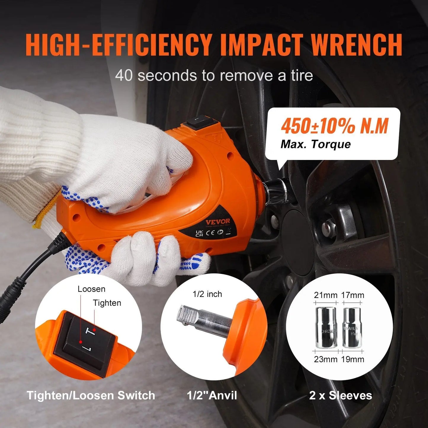VEVOR Electric Hydraulic Jack with Electric Impact Wrench VEVOR