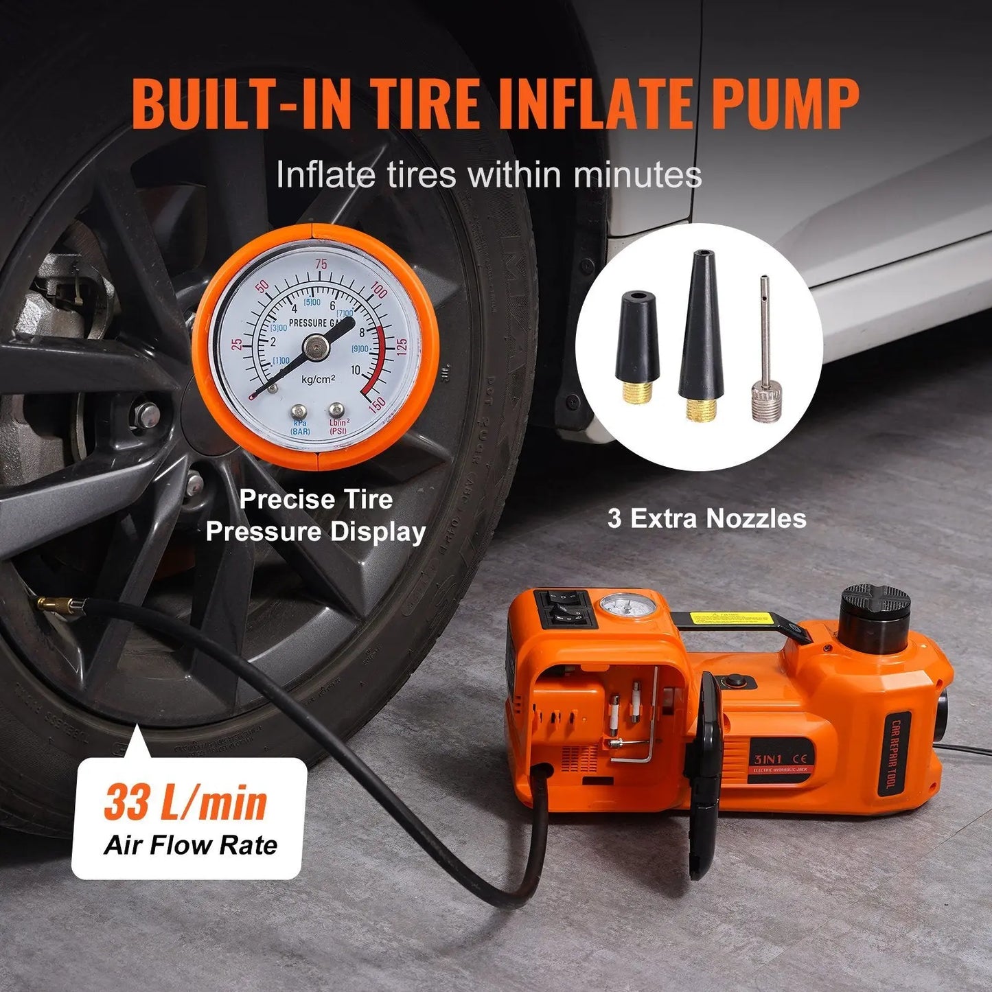 VEVOR Electric Hydraulic Jack with Electric Impact Wrench VEVOR