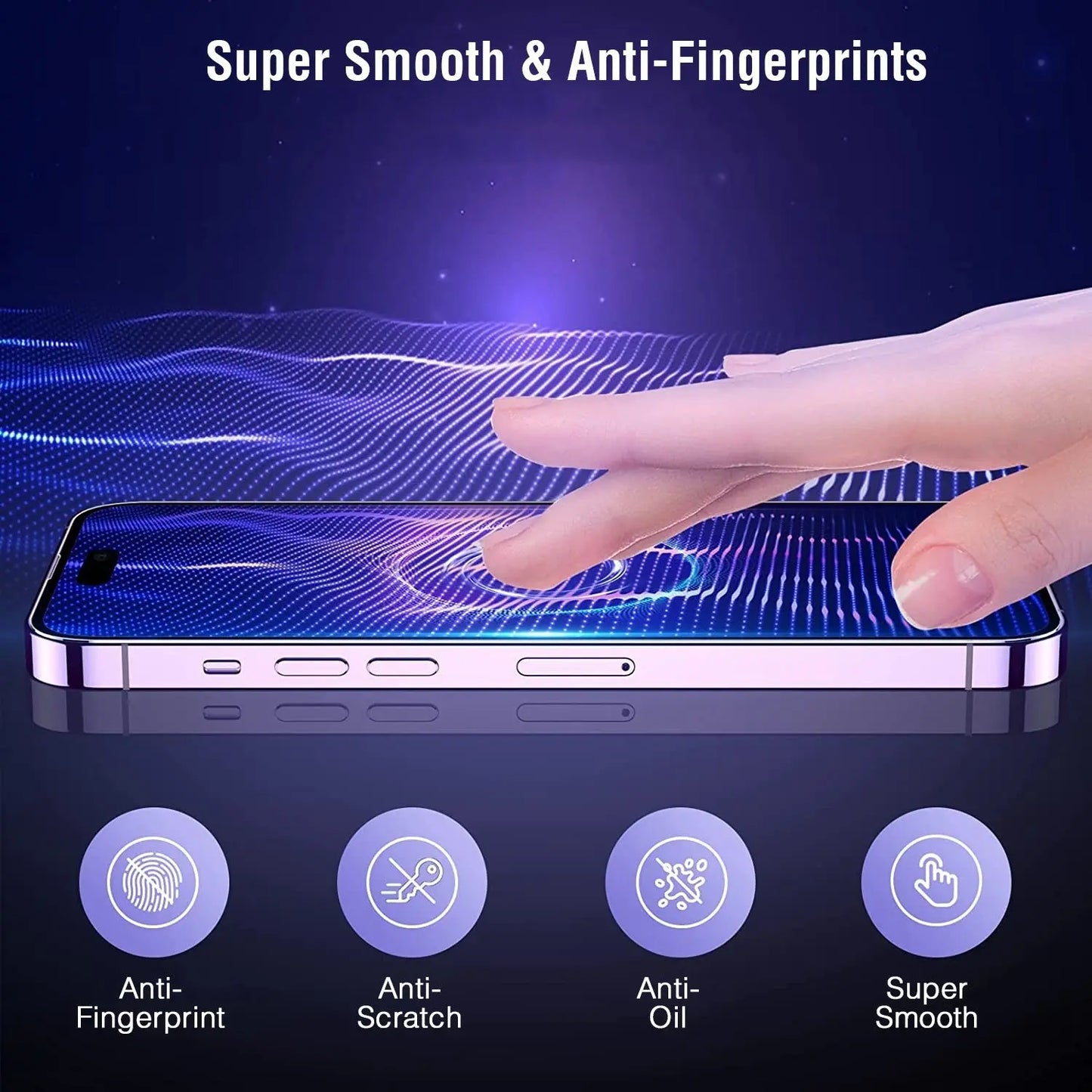 2Pcs Privacy Screen Protectors Tempered Glass Screen Film Full Coverage Screen Protector Eggracks by Global Phoenix