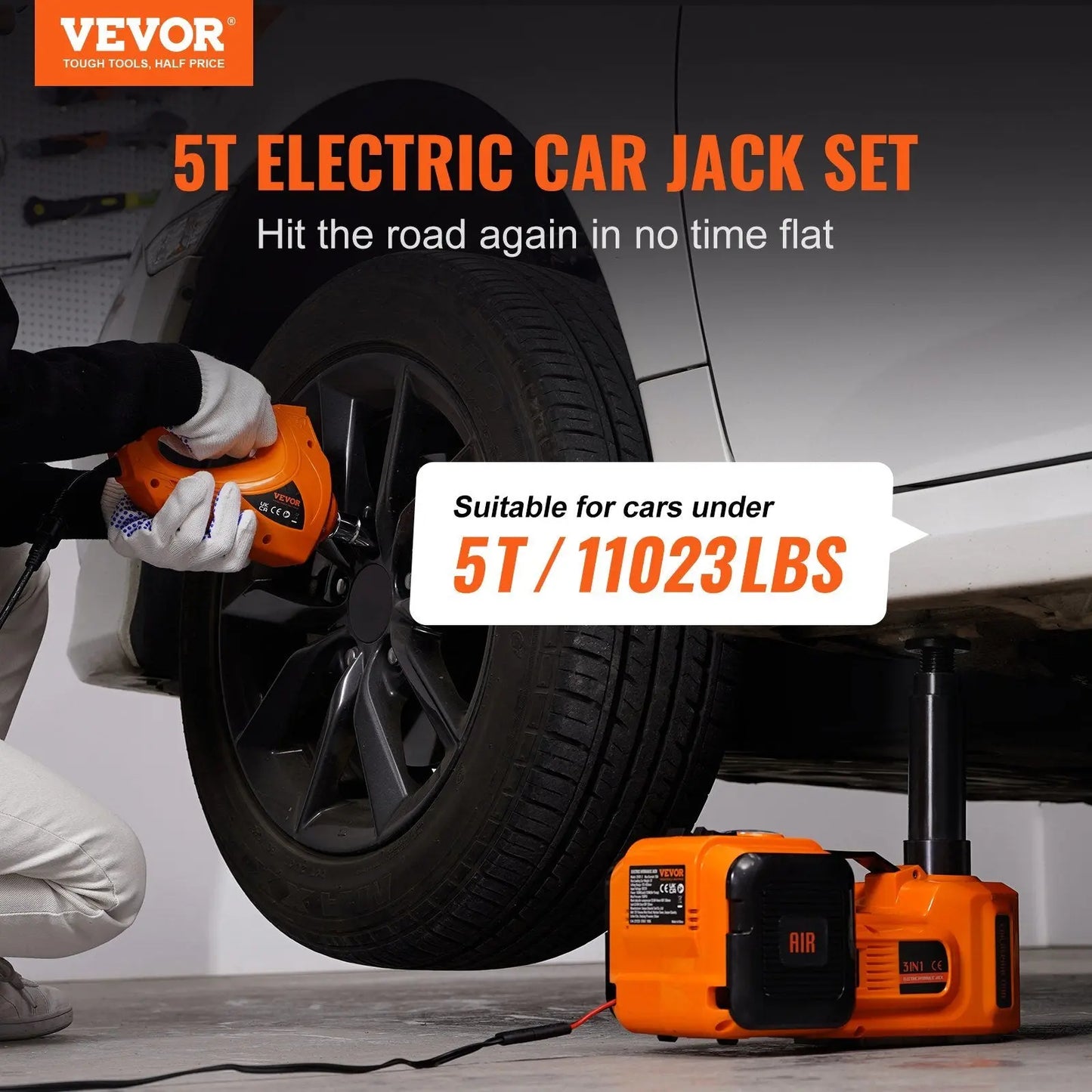 VEVOR Electric Hydraulic Jack with Electric Impact Wrench VEVOR