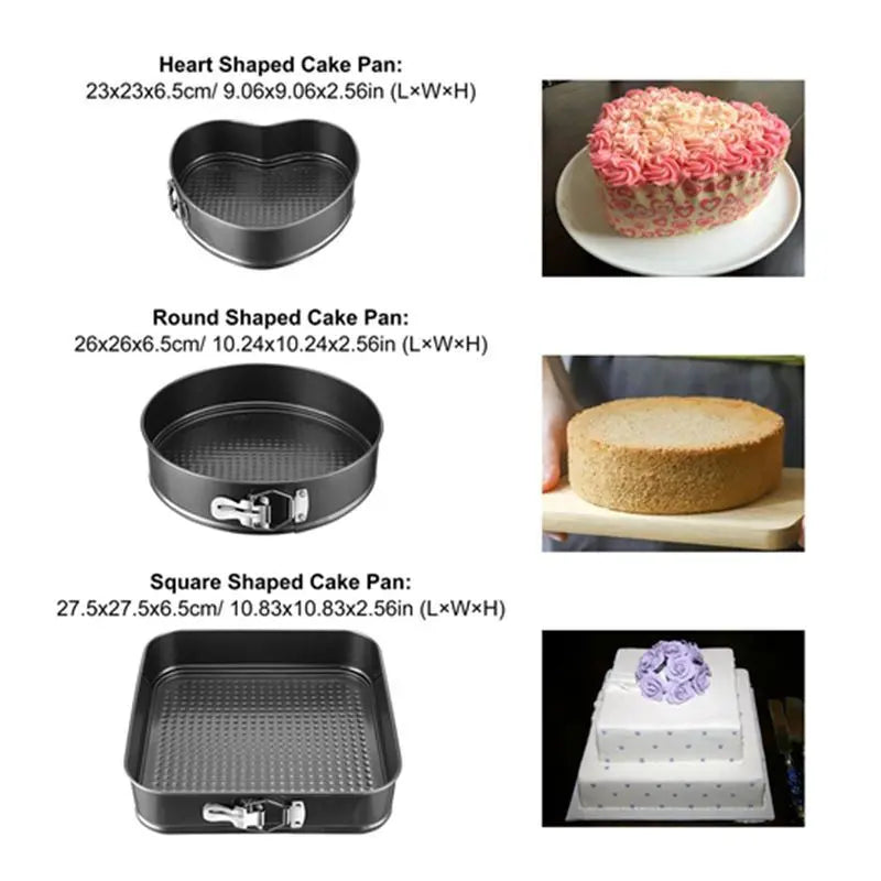 Removable Bottom 3Pcs/Set Non-stick Springform Cake Pan Doba