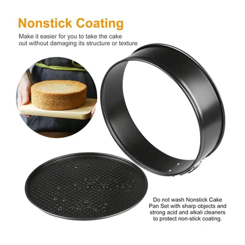 Removable Bottom 3Pcs/Set Non-stick Springform Cake Pan Doba