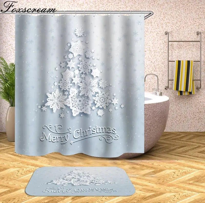 Christmas Shower Curtains Decor My Store