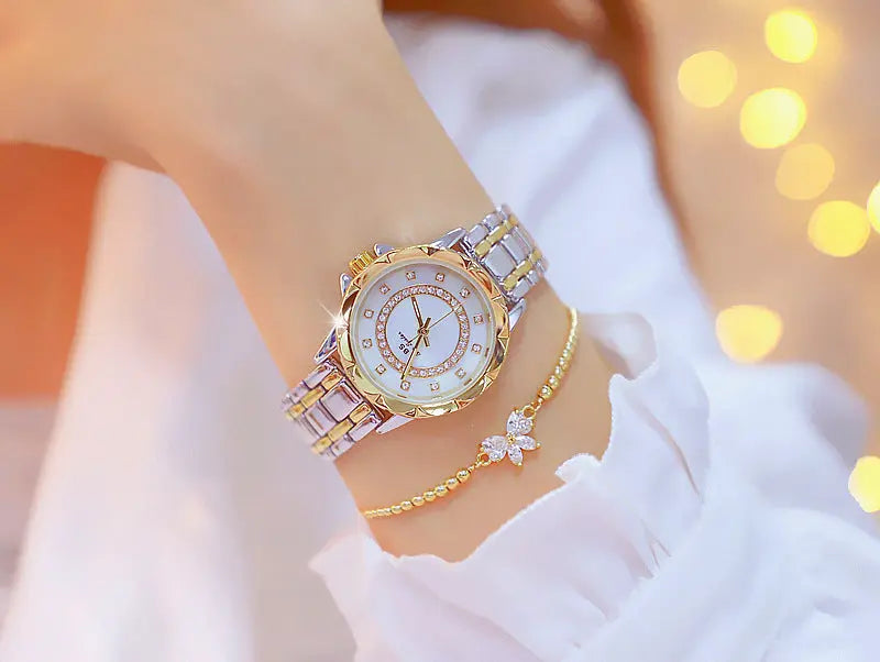 Woman Bracelet Diamond Watch w/Gold Bracelet My Store