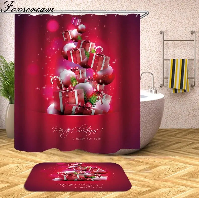 Christmas Shower Curtains Decor My Store