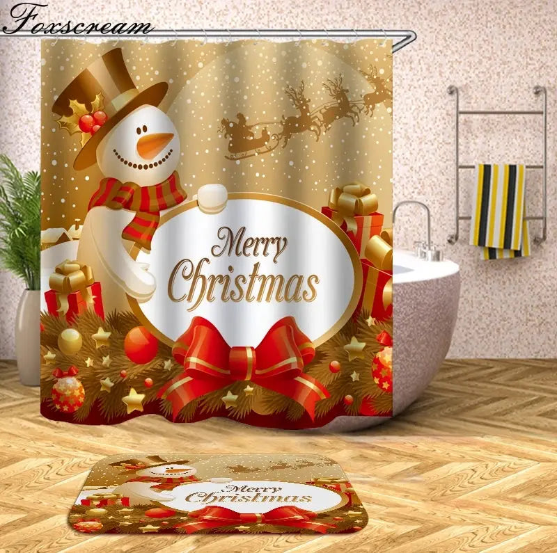 Christmas Shower Curtains Decor My Store