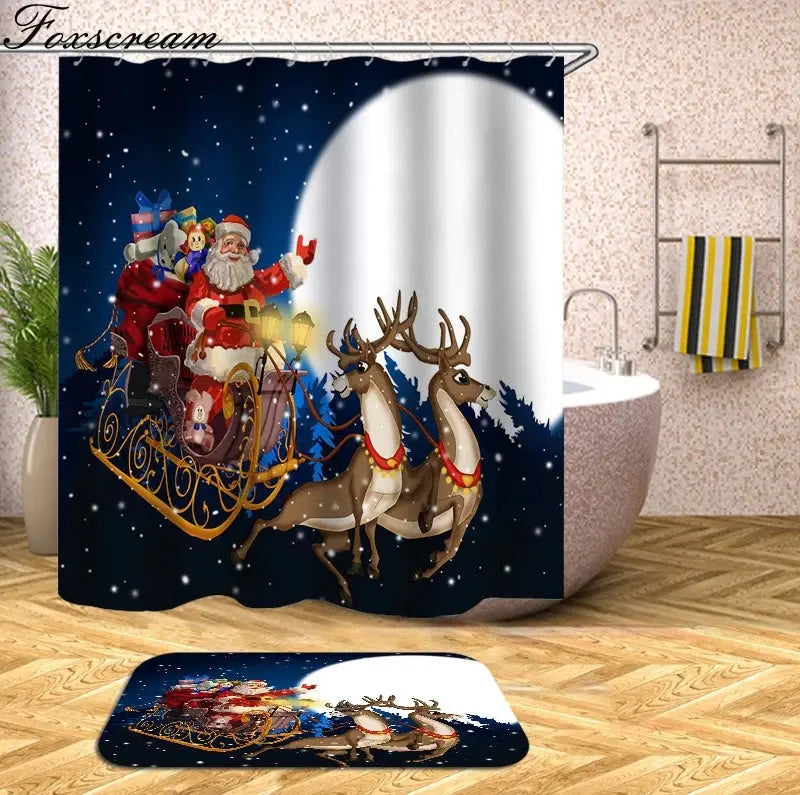 Christmas Shower Curtains Decor My Store