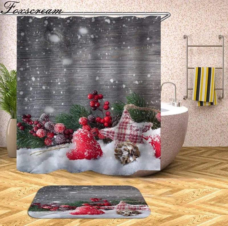 Christmas Shower Curtains Decor My Store