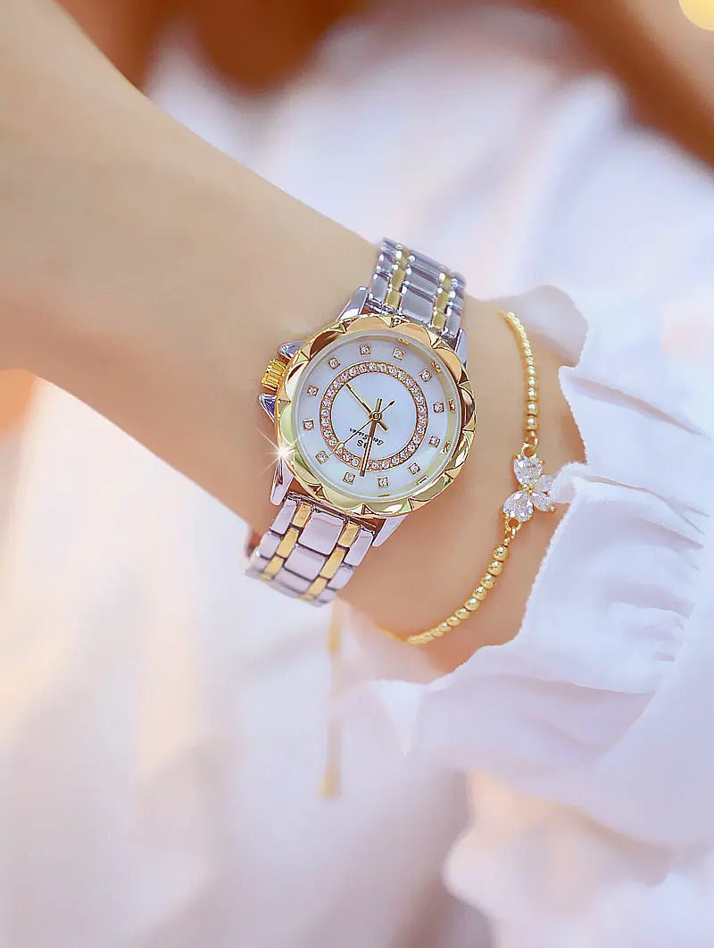 Woman Bracelet Diamond Watch w/Gold Bracelet My Store