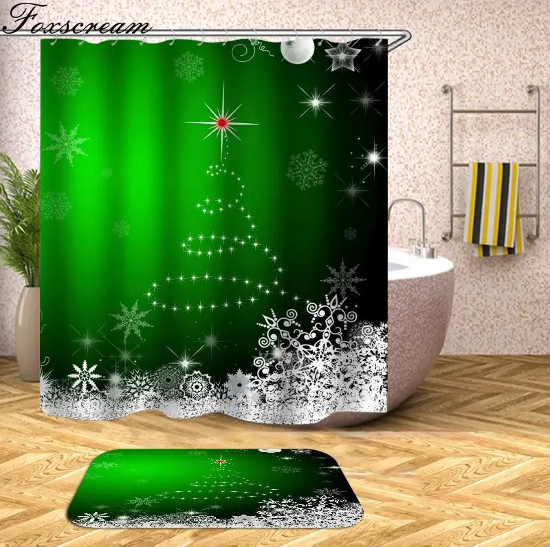 Christmas Shower Curtains Decor My Store