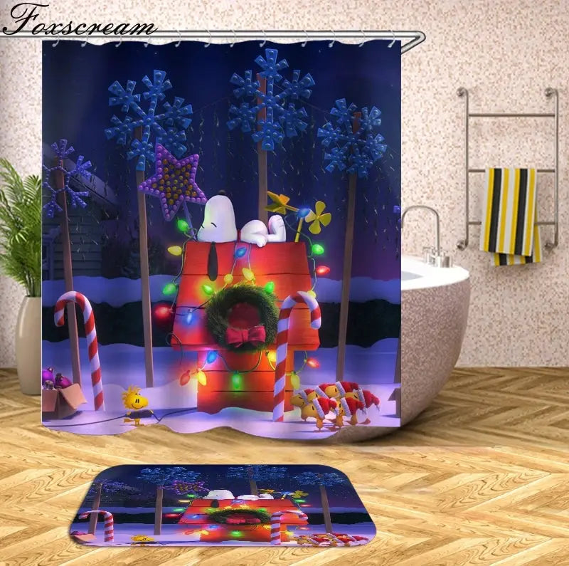 Christmas Shower Curtains Decor My Store