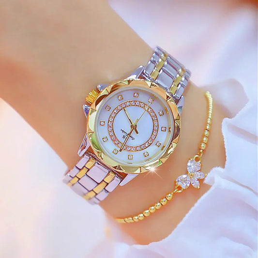 Woman Bracelet Diamond Watch w/Gold Bracelet My Store