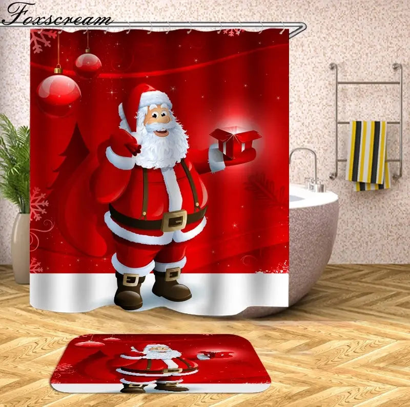 Christmas Shower Curtains Decor My Store