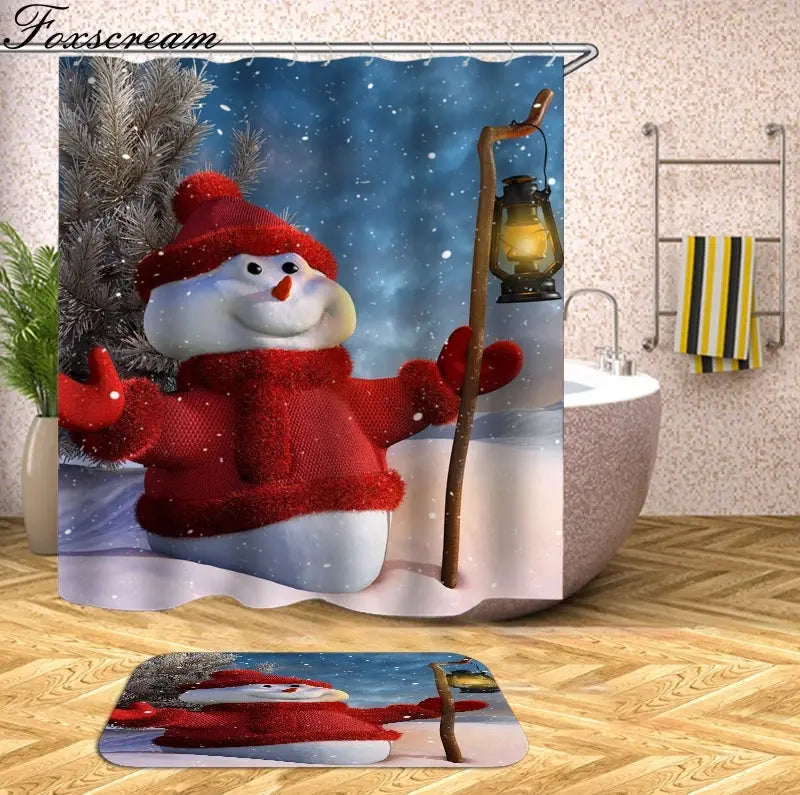 Christmas Shower Curtains Decor My Store