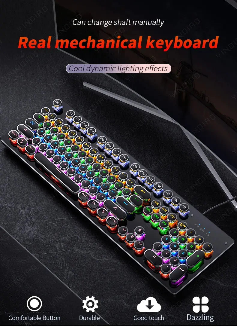 Retro Punk Mechanical Gaming Keyboard - Wired My Store