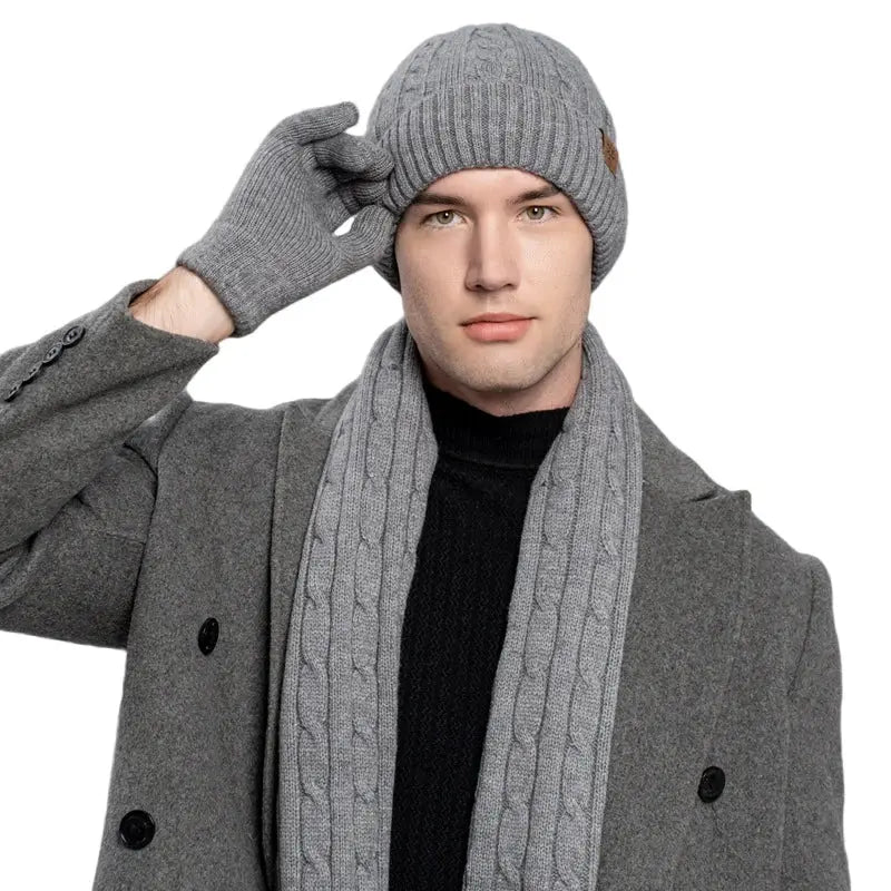 Winter Beanie Hat Scarf Gloves Set for Women and Men My Store