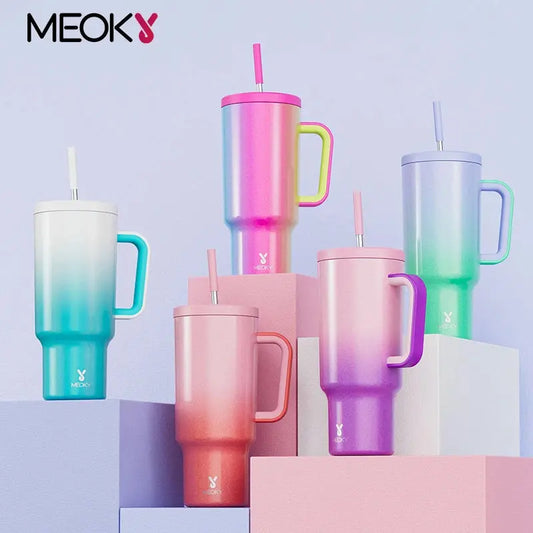 Meoky 40oz Cup Tumbler with Handle & Straw Meoky