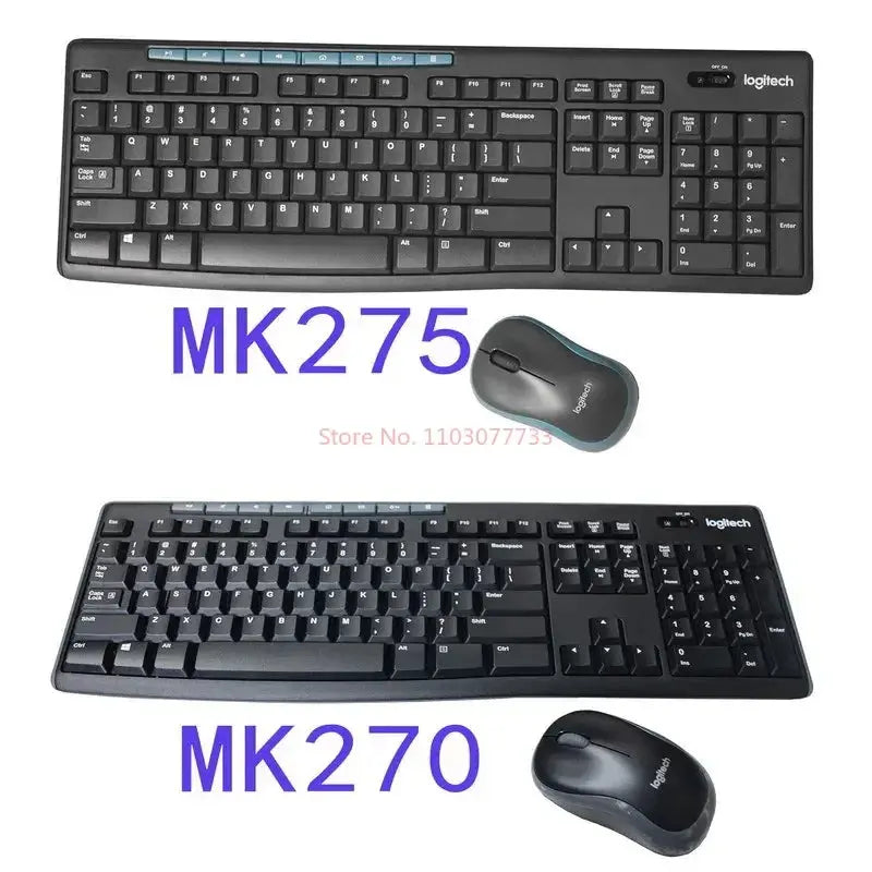 Logitech Mk270 1000dpi Optoelectronic Wireless Keyboard Mouse Combos Set & Mk275 Desktop Keyboard And Mouse Set For Home Office Logitech