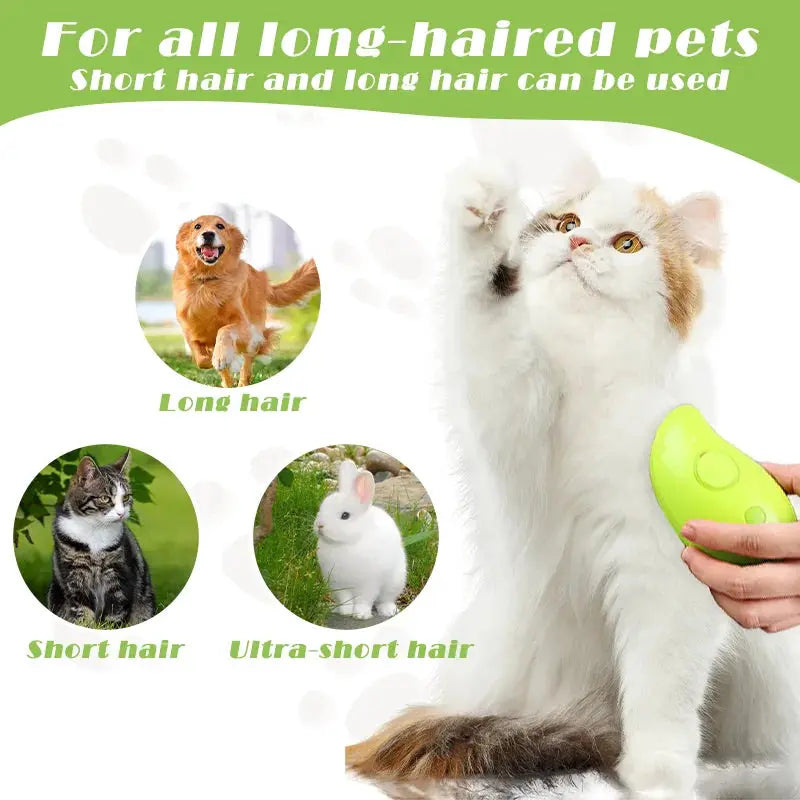 Dog/Cat Steam Brush with Electric Spray - For Massage & Pet Grooming My Store