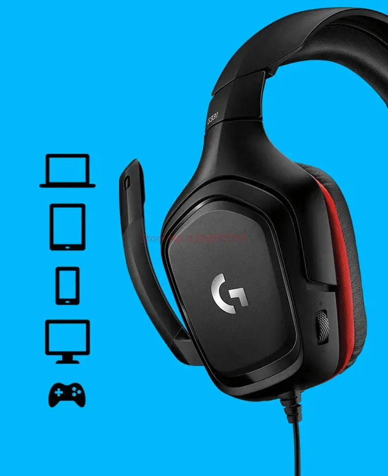 Logitech G331 Wired Gaming with Noise-Cancelling Headphones Logitech