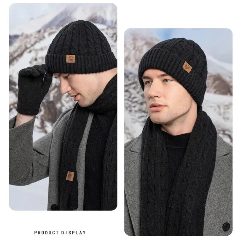 Winter Beanie Hat Scarf Gloves Set for Women and Men My Store