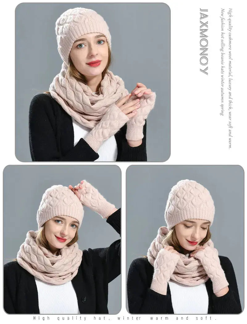 Winter Beanie Hat Scarf Set for Women My Store