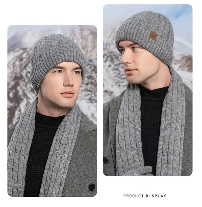 Winter Beanie Hat Scarf Gloves Set for Women and Men My Store