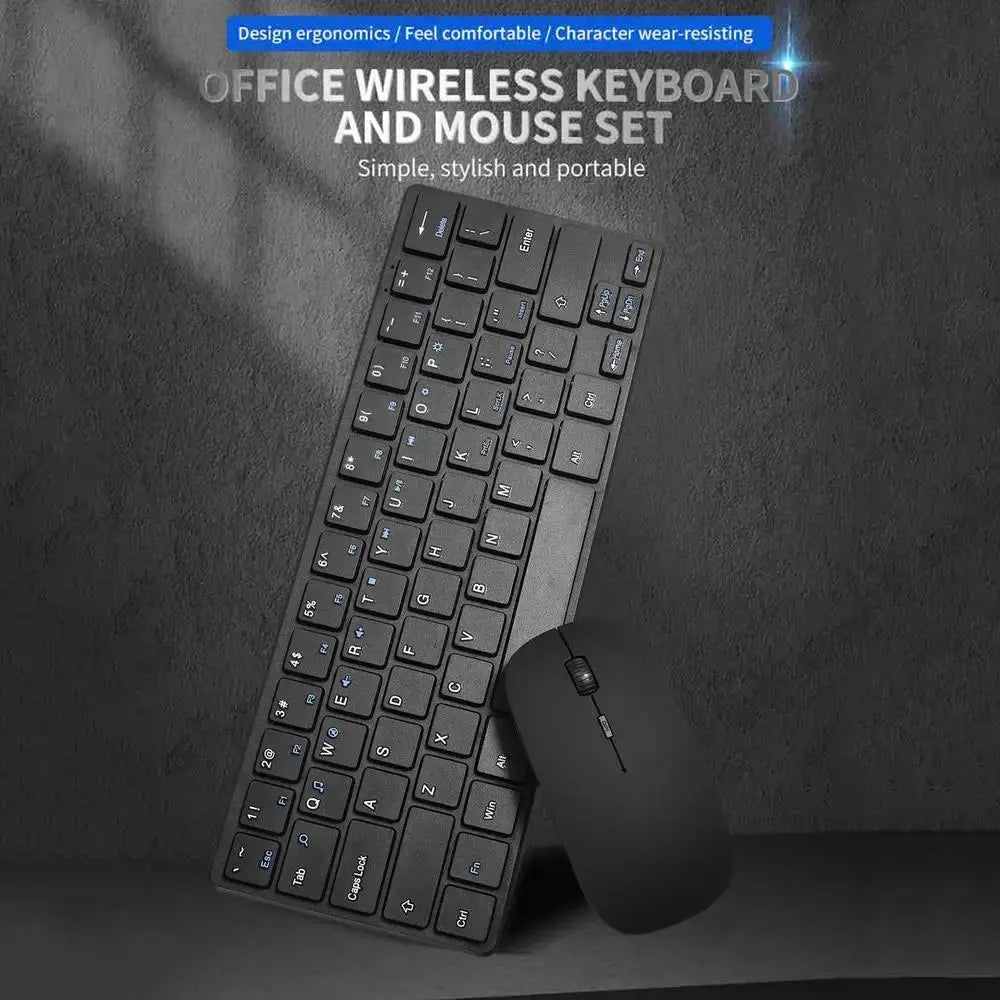 2.4G Wireless Keyboard and Mouse Combo - Black Rondaful