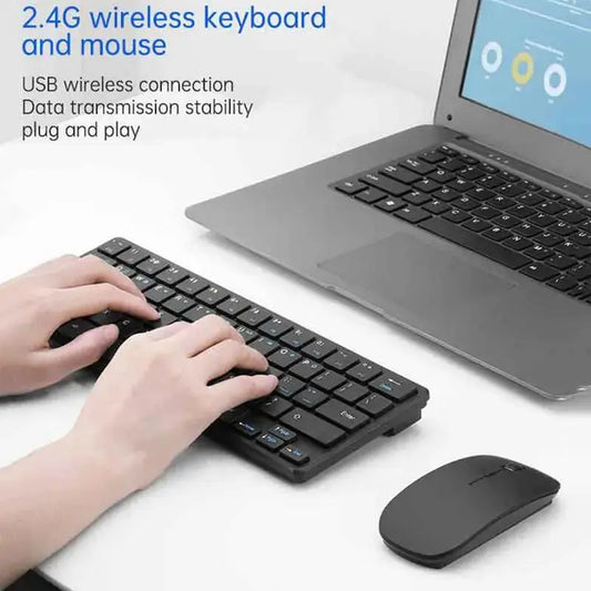 2.4G Wireless Keyboard and Mouse Combo - Black Rondaful