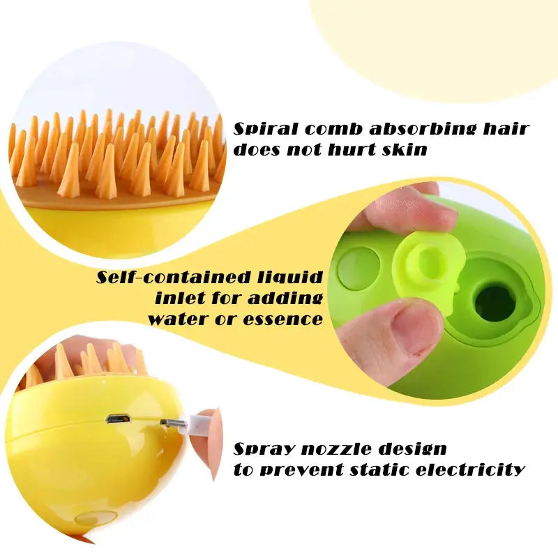 Dog/Cat Steam Brush with Electric Spray - For Massage & Pet Grooming My Store