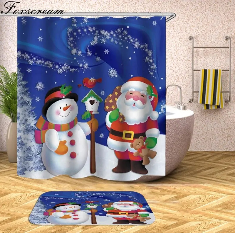 Christmas Shower Curtains Decor My Store