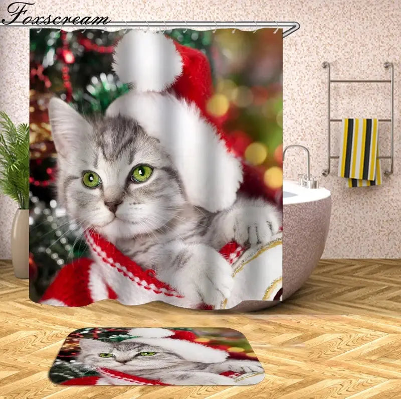 Christmas Shower Curtains Decor My Store