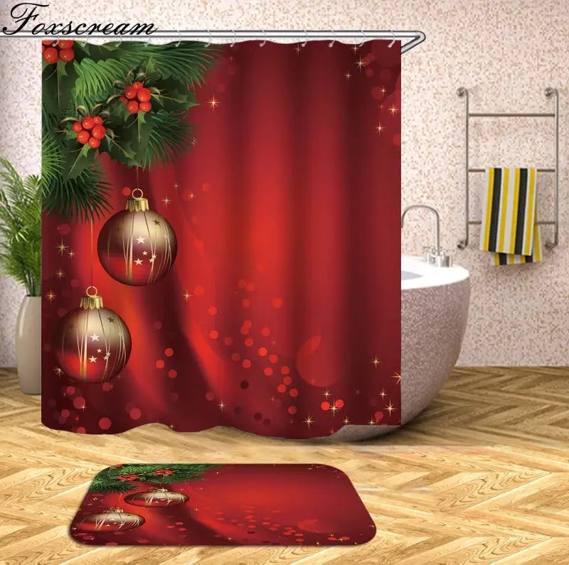 Christmas Shower Curtains Decor My Store