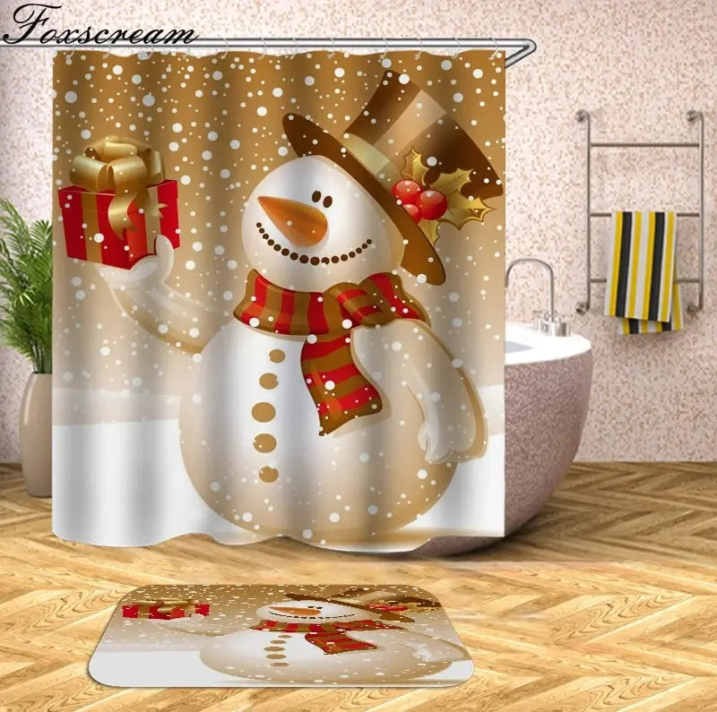 Christmas Shower Curtains Decor My Store