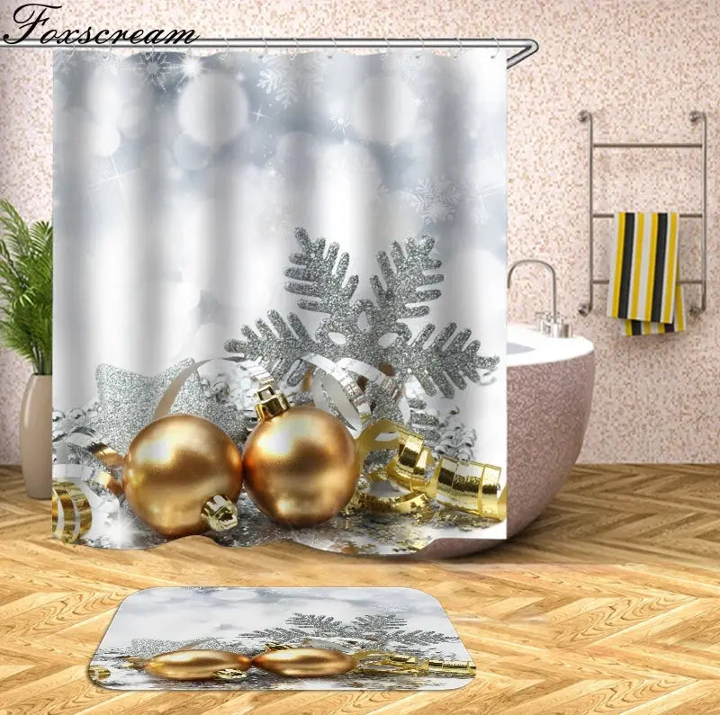 Christmas Shower Curtains Decor My Store