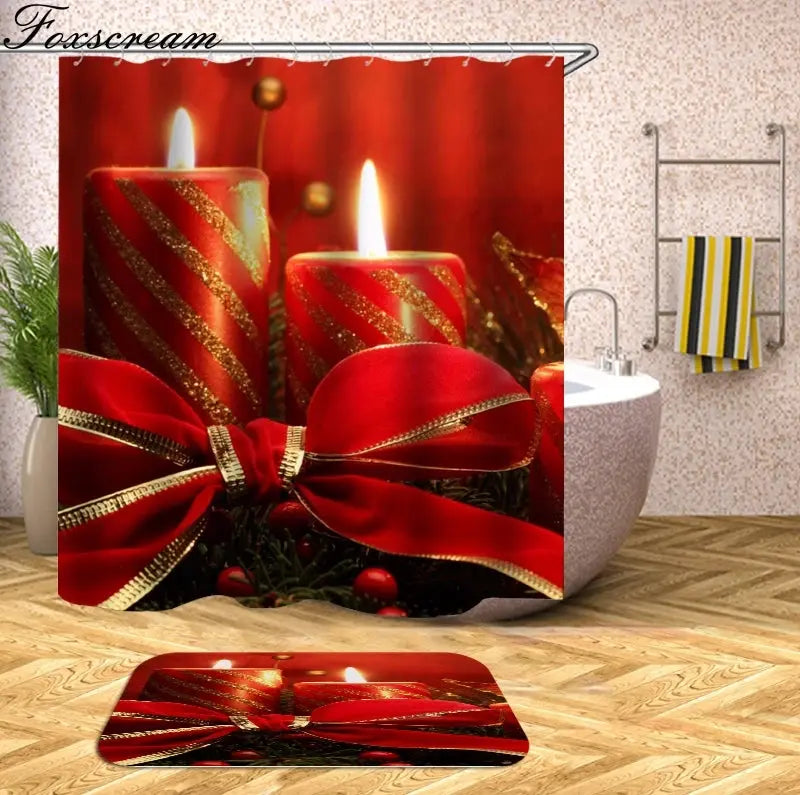 Christmas Shower Curtains Decor My Store