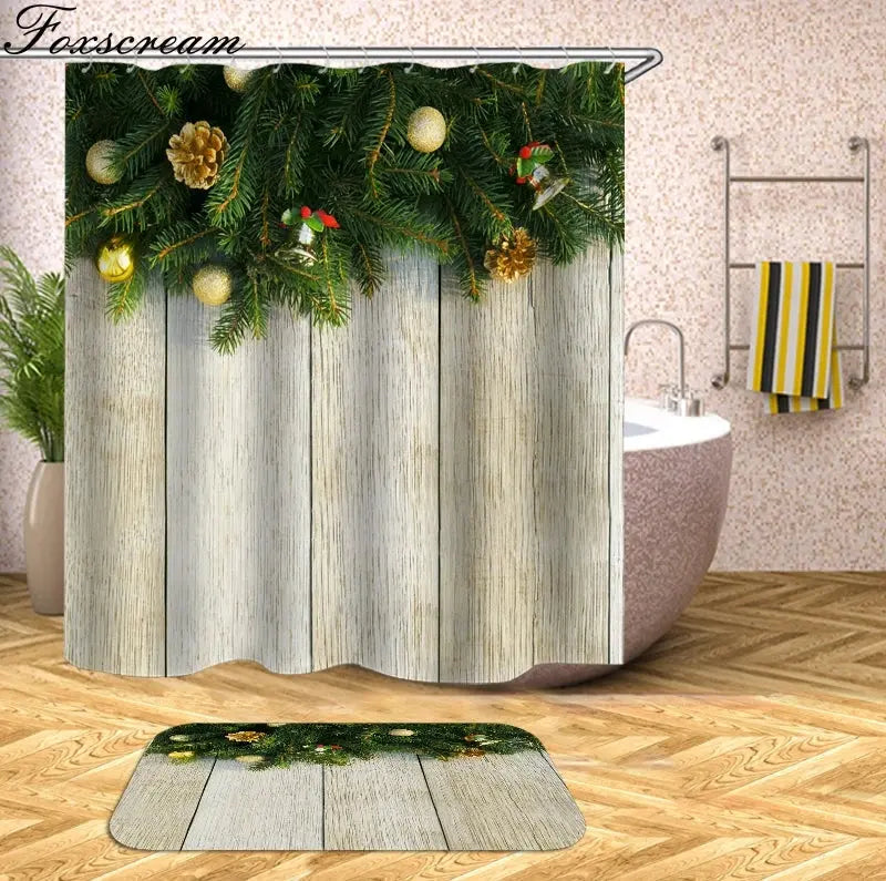 Christmas Shower Curtains Decor My Store