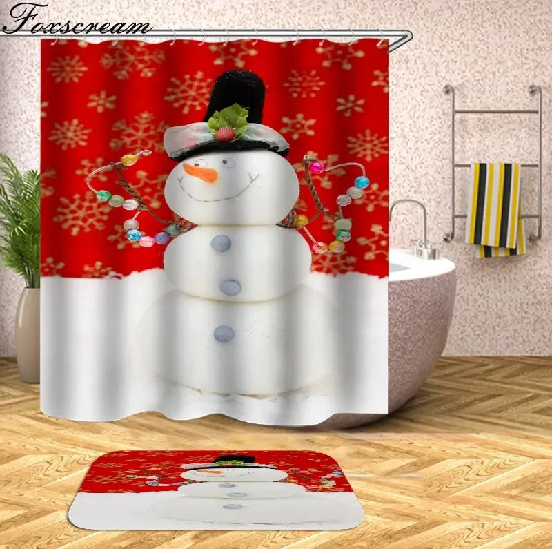 Christmas Shower Curtains Decor My Store