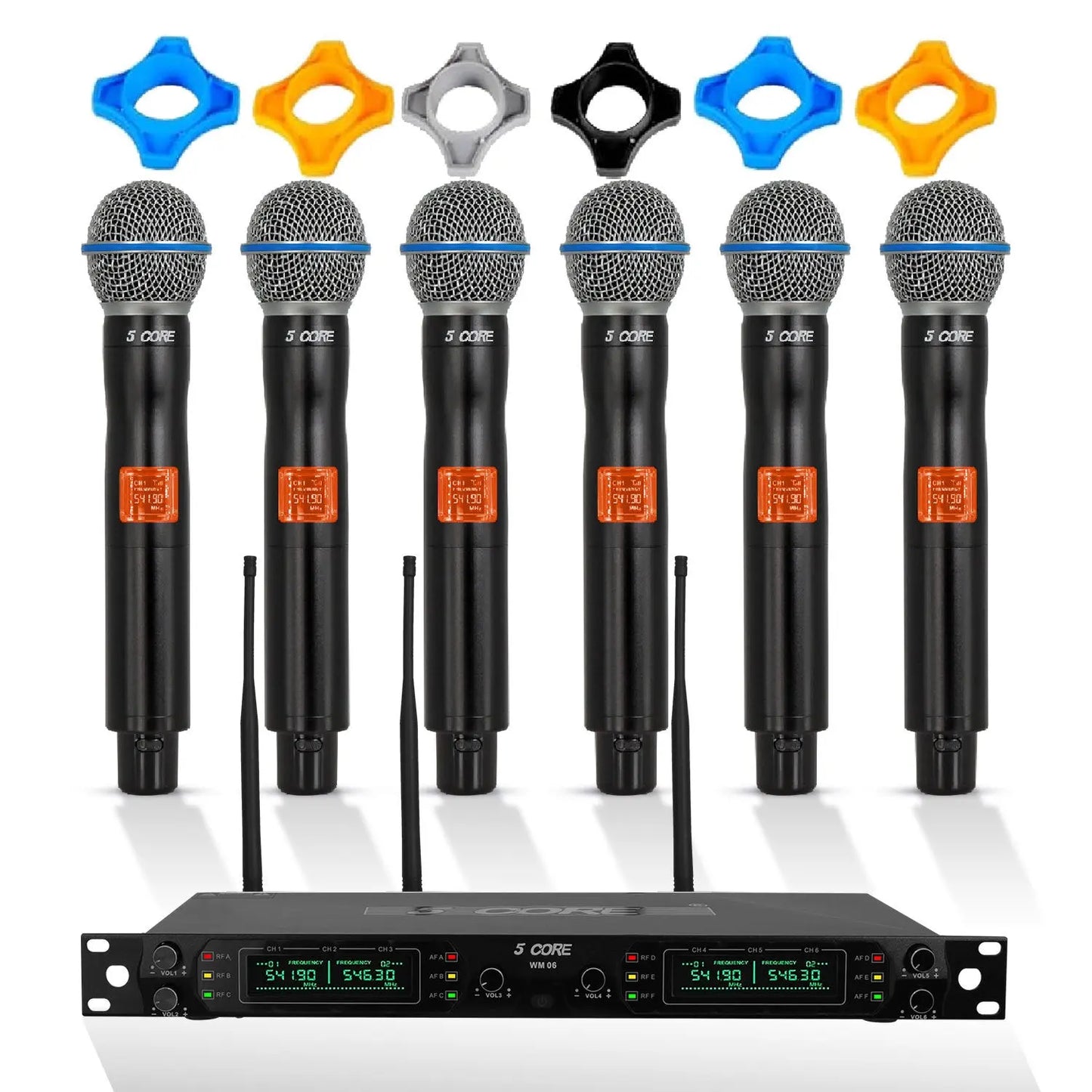 5 Core Wireless Microphones 8 Channel Dynamic Professional UHF Singing Mic System 5 Core