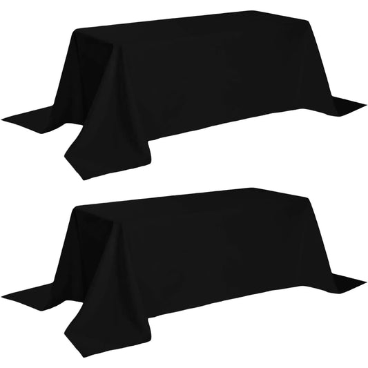 Classic Black Tablecloth 90x156 inch Table Clothes for 8 Foot Rectangle Tables Doba