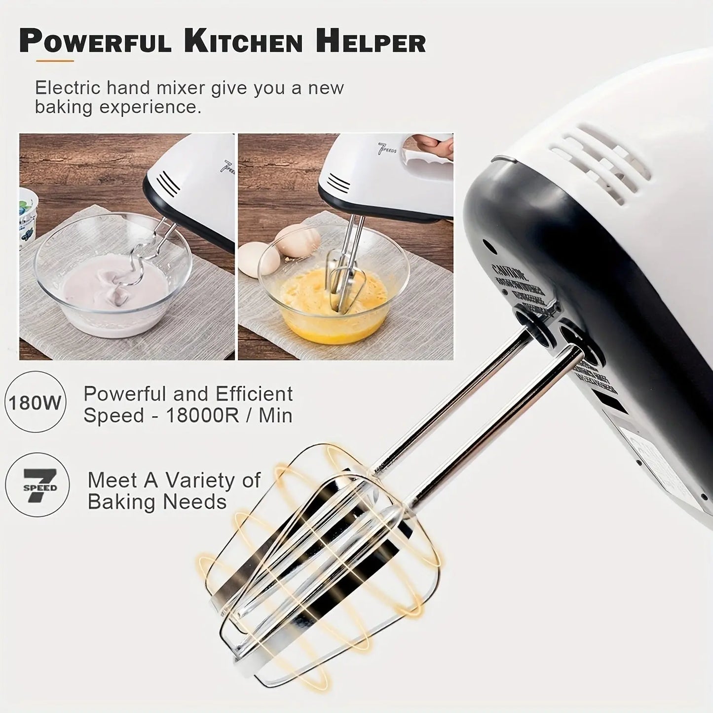 7 Speed Electric Hand Mixer Rainbow Store