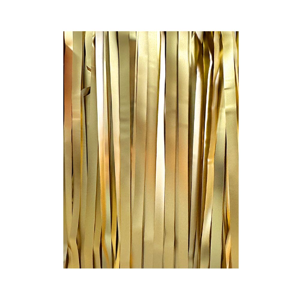 12 Pack Champagne Gold Tinsel Foil Fringe Curtain Backdrop Doba